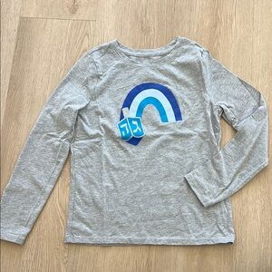 Cat & Jack Dreidel Hanukkah Girl's Size S 6/7 Long Sleeve Shirt